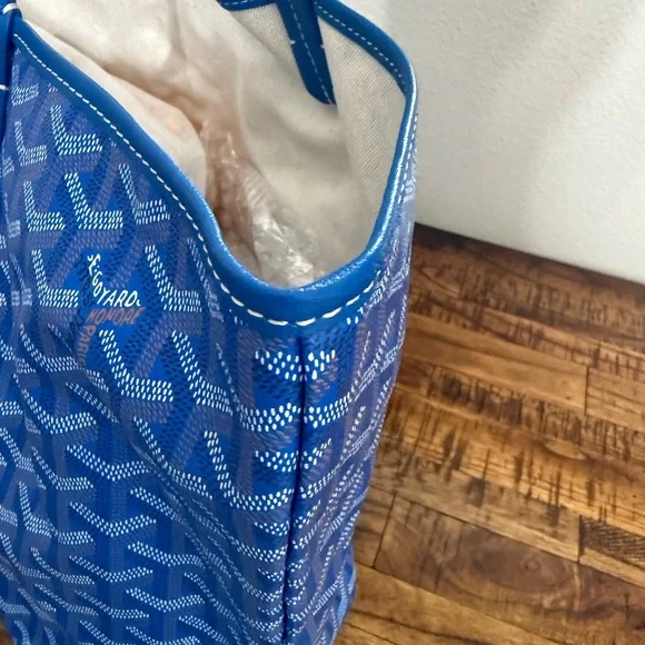 Goyard Blue Saint Louis Tote PM with Matching Pouch - Picture 6 of 13